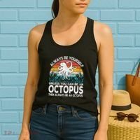 Always Be An Octopus Lover Funny Octopus Quote Retro Women's Tank Top thumb 2