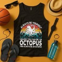 Always Be An Octopus Lover Funny Octopus Quote Retro Tank Top thumb 4
