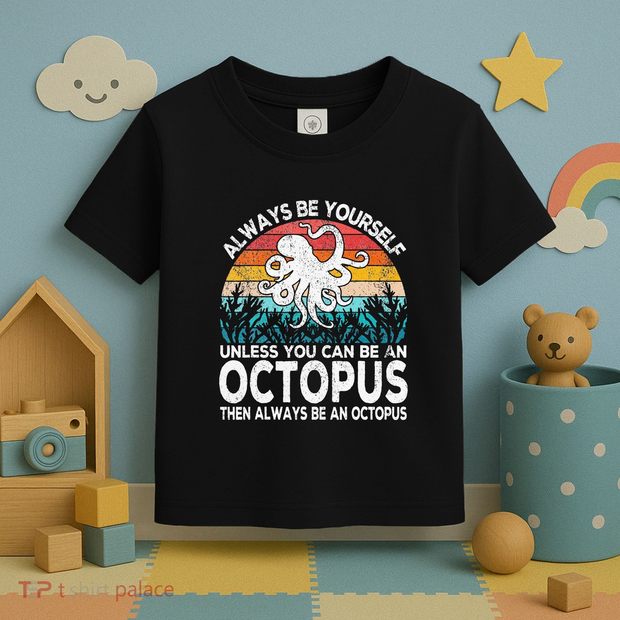 Always Be An Octopus Lover Funny Octopus Quote Retro Toddler T-Shirt