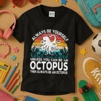 Always Be An Octopus Lover Funny Octopus Quote Retro Kids T-Shirt thumb 3
