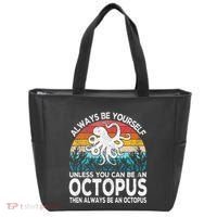 Always Be An Octopus Lover Funny Octopus Quote Retro Tote Bag thumb 0