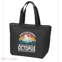 Always Be An Octopus Lover Funny Octopus Quote Retro Tote Bag thumb 3