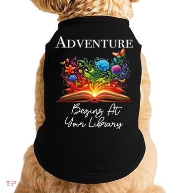Adventure Begins At Your Library Summer Reading 2024 Flowers Cool Gift Doggie Tank