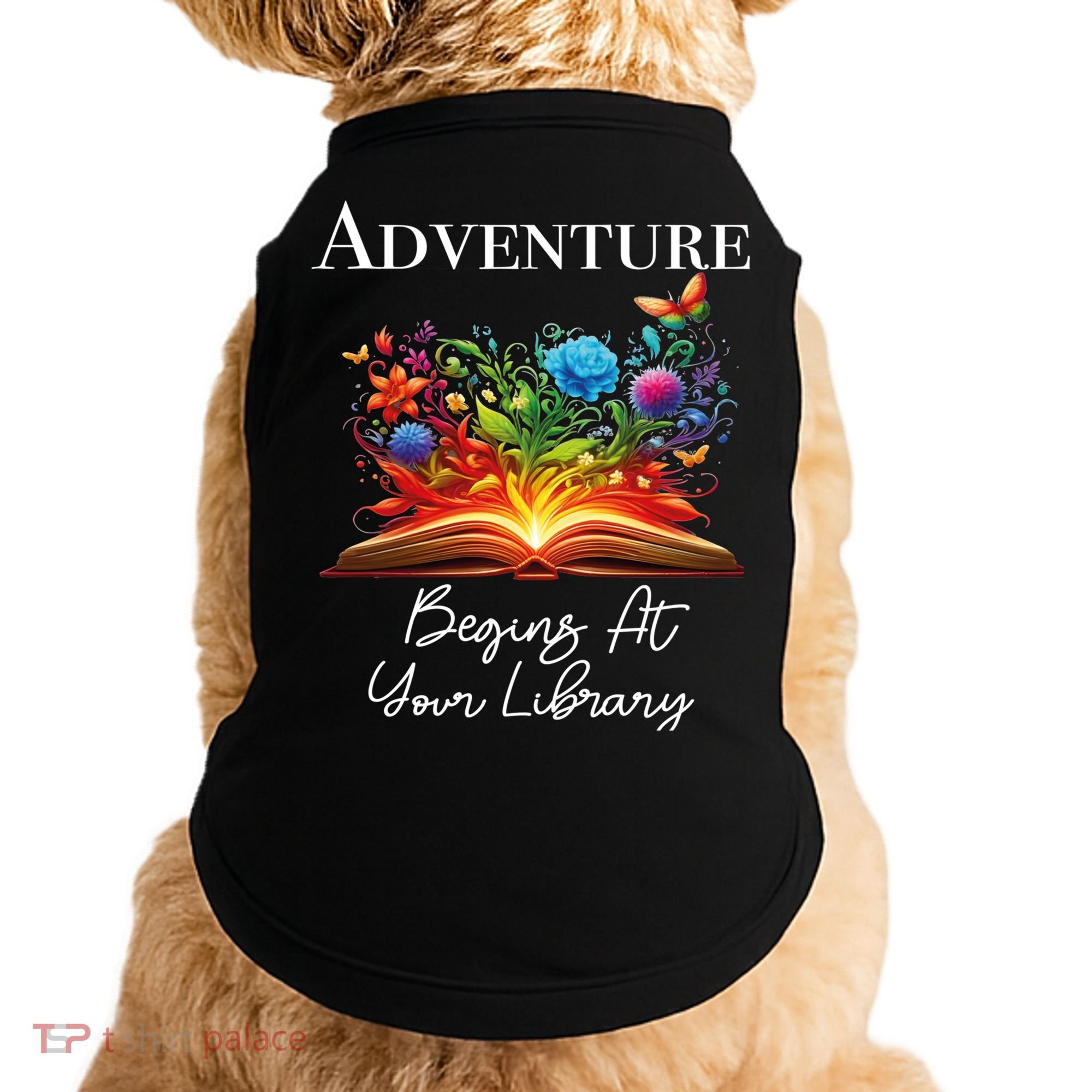 Adventure Begins At Your Library Summer Reading 2024 Flowers Cool Gift Doggie Tank