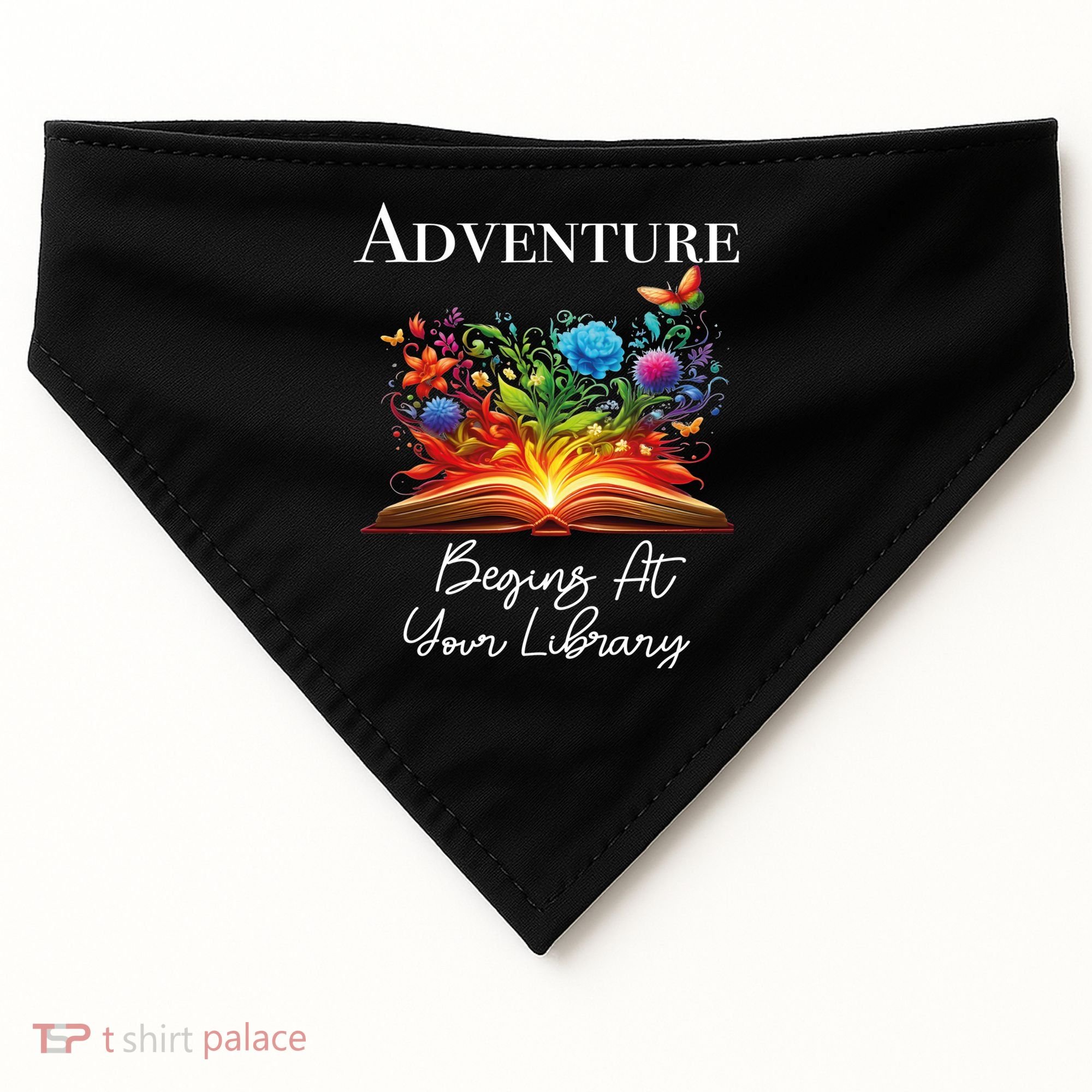 Adventure Begins At Your Library Summer Reading 2024 Flowers Cool Gift USA-Made Doggie Bandana