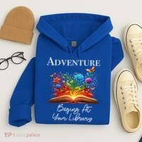 Adventure Begins At Your Library Summer Reading 2024 Flowers Cool Gift Hoodie thumb 4
