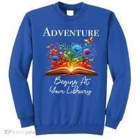 Adventure Begins At Your Library Summer Reading 2024 Flowers Cool Gift Sweatshirt thumb 0