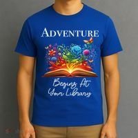 Adventure Begins At Your Library Summer Reading 2024 Flowers Cool Gift T-Shirt thumb 3