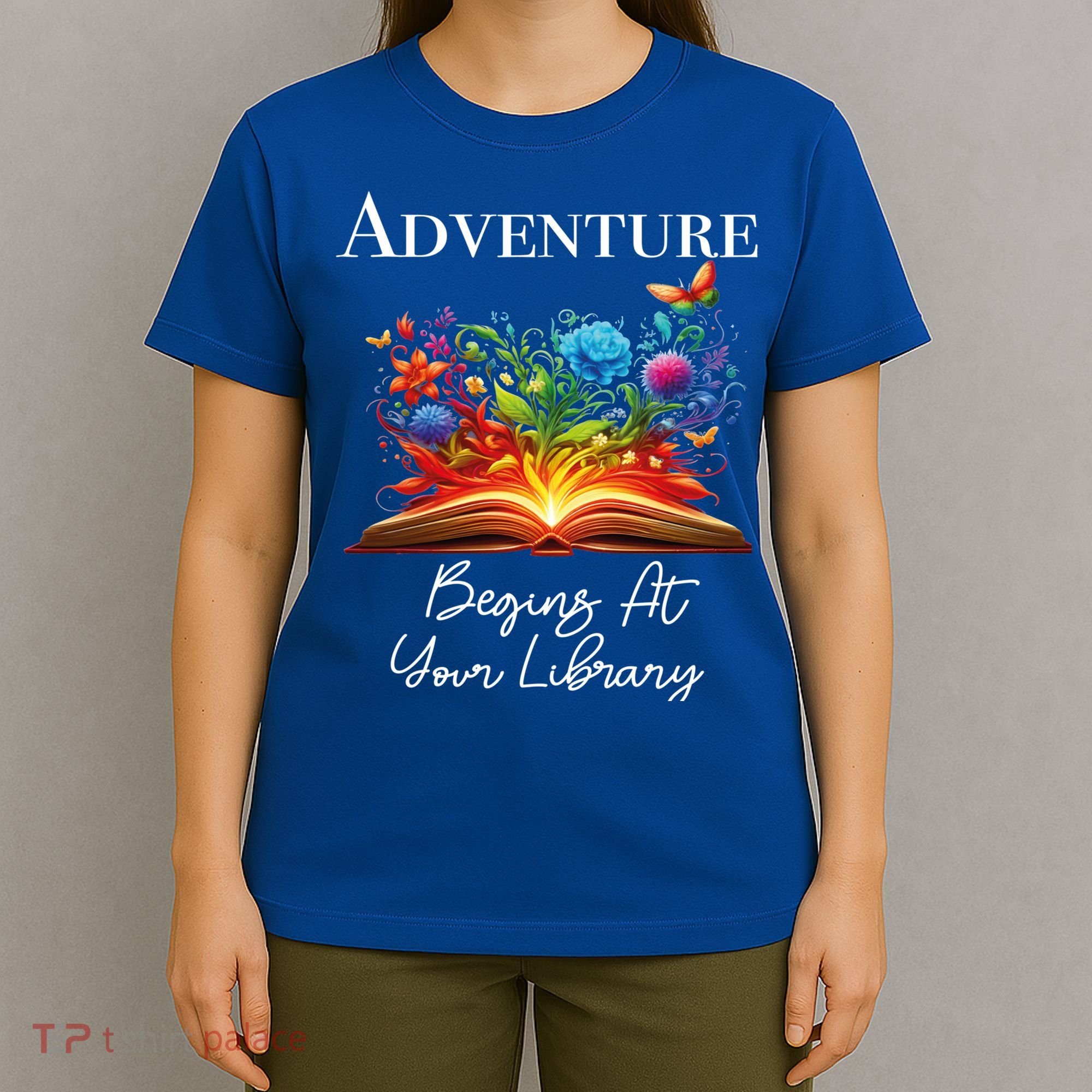 Adventure Begins At Your Library Summer Reading 2024 Flowers Cool Gift T-Shirt