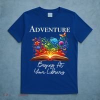 Adventure Begins At Your Library Summer Reading 2024 Flowers Cool Gift T-Shirt thumb 5