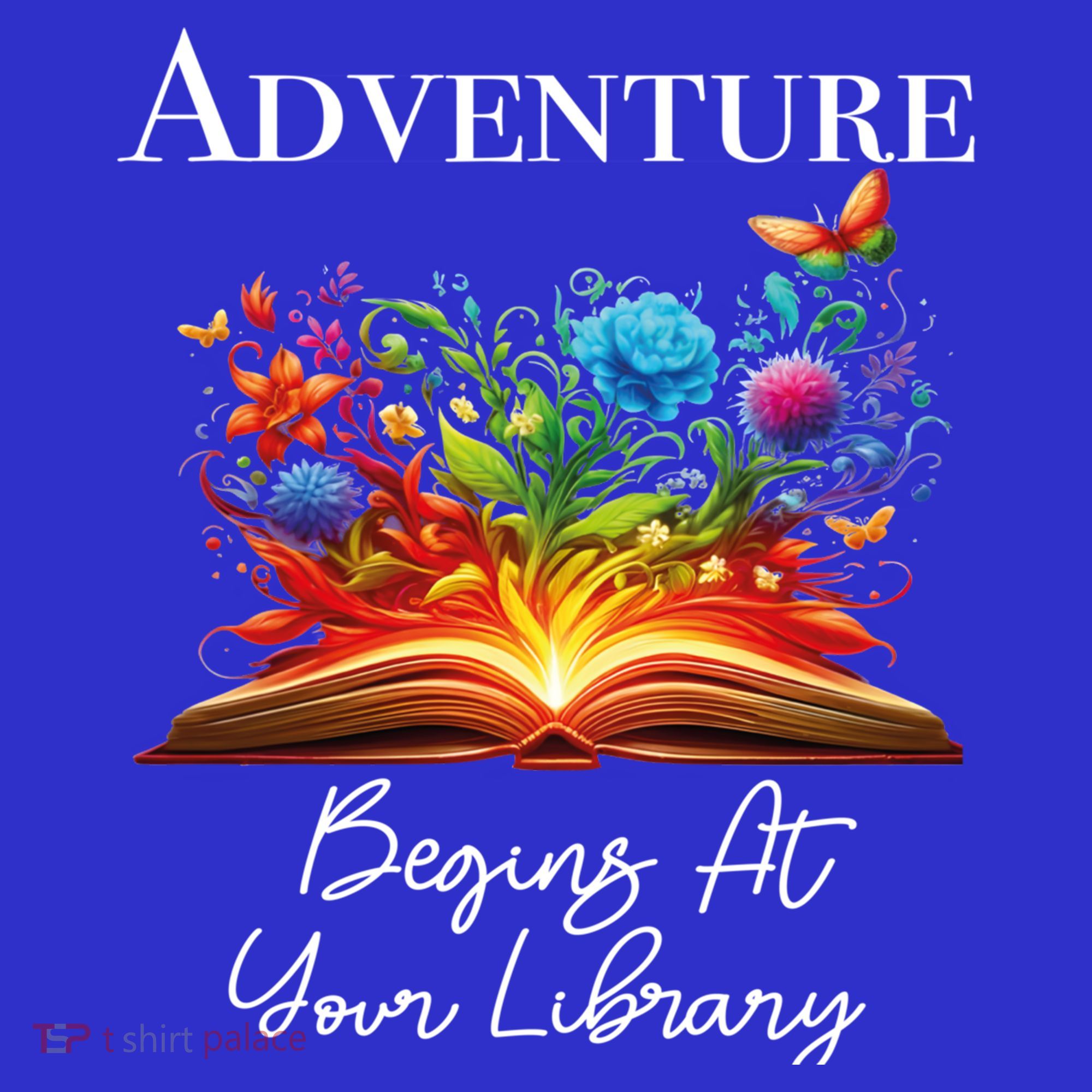 Adventure Begins At Your Library Summer Reading 2024 Flowers Cool Gift T-Shirt