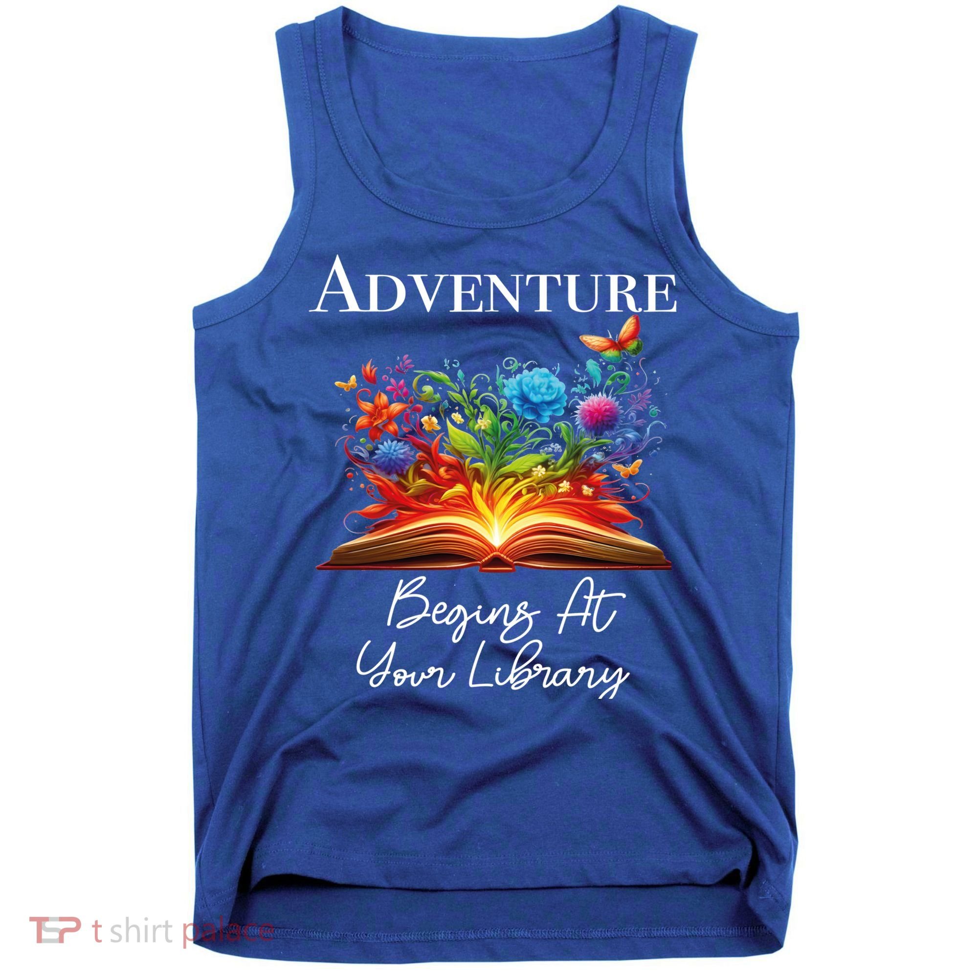 Adventure Begins At Your Library Summer Reading 2024 Flowers Cool Gift Tank Top