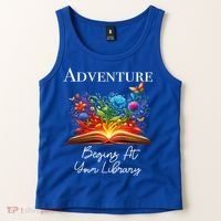 Adventure Begins At Your Library Summer Reading 2024 Flowers Cool Gift Tank Top thumb 2