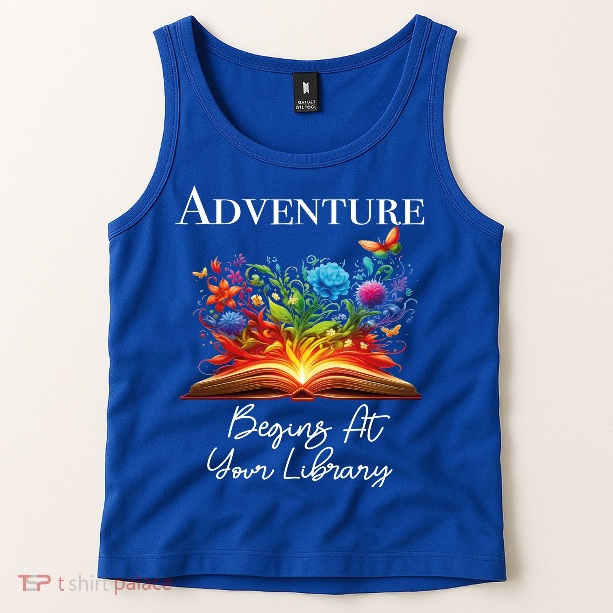 Adventure Begins At Your Library Summer Reading 2024 Flowers Cool Gift Tank Top
