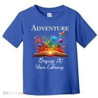 Adventure Begins At Your Library Summer Reading 2024 Flowers Cool Gift Toddler T-Shirt thumb 0
