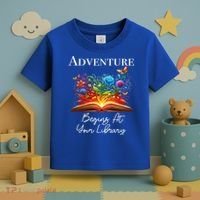 Adventure Begins At Your Library Summer Reading 2024 Flowers Cool Gift Toddler T-Shirt thumb 3