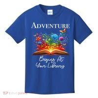 Adventure Begins At Your Library Summer Reading 2024 Flowers Cool Gift Kids T-Shirt thumb 0