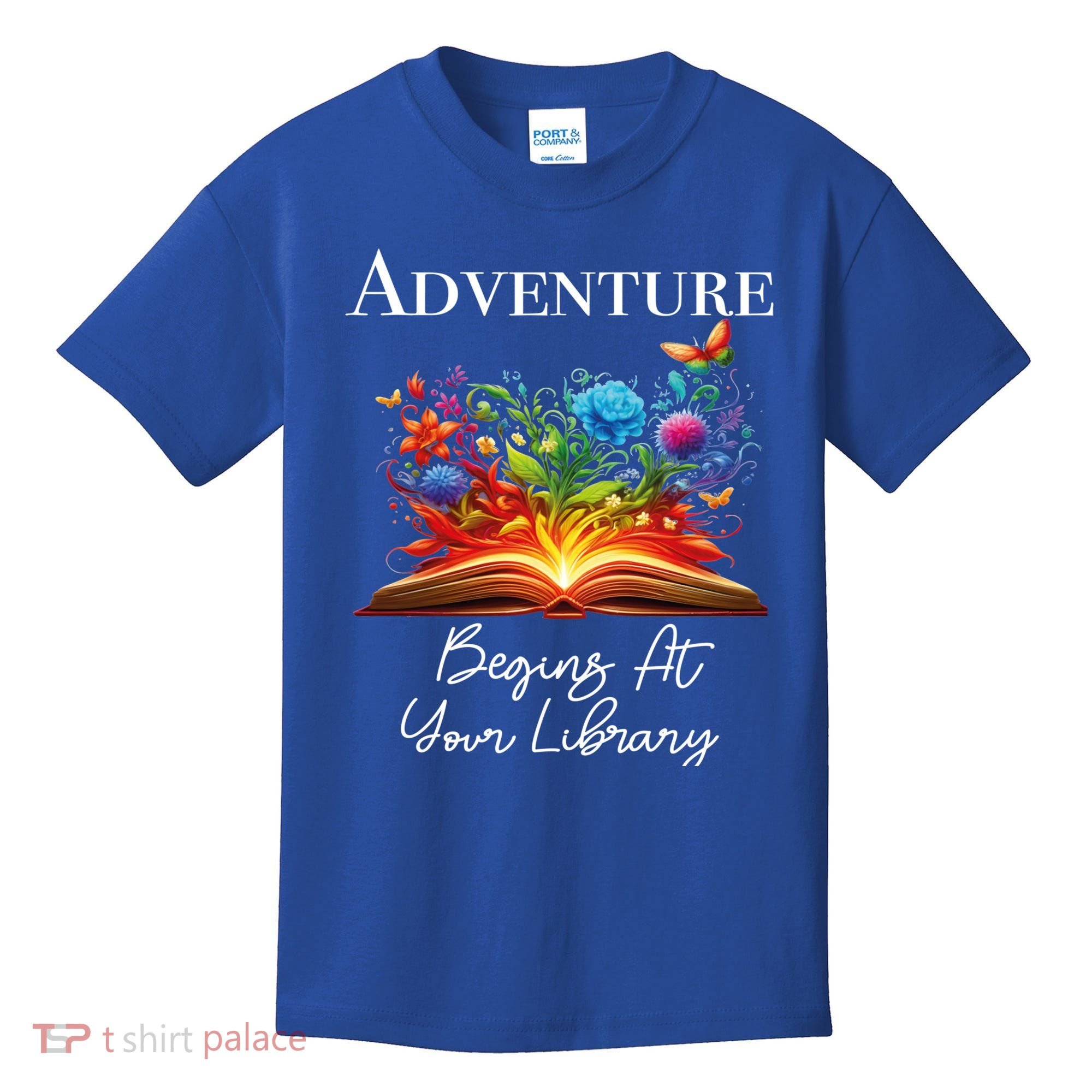 Adventure Begins At Your Library Summer Reading 2024 Flowers Cool Gift Kids T-Shirt