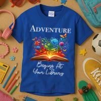Adventure Begins At Your Library Summer Reading 2024 Flowers Cool Gift Kids T-Shirt thumb 3