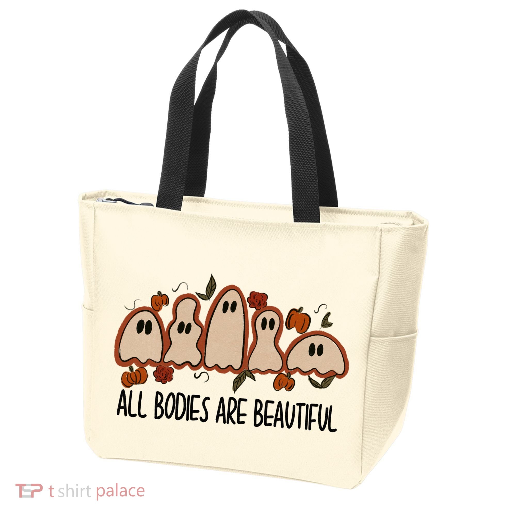 All Bodies Are Beautiful Halloween Funny Ghost Positive Tote Bag