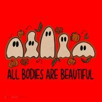 All Bodies Are Beautiful Halloween Funny Ghost Positive Santa Hat thumb 1