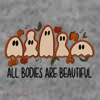 All Bodies Are Beautiful Halloween Funny Ghost Positive Toddler Hoodie thumb 2