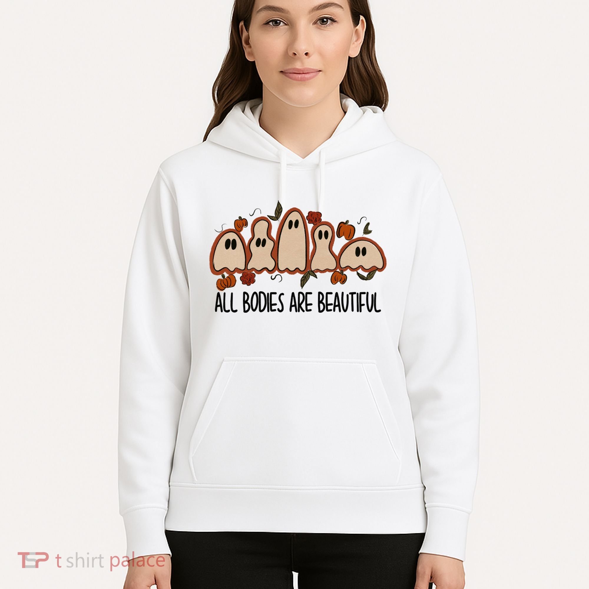 All Bodies Are Beautiful Halloween Funny Ghost Positive Hoodie
