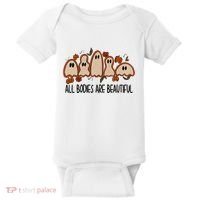 All Bodies Are Beautiful Halloween Funny Ghost Positive Baby Bodysuit thumb 0