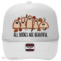 All Bodies Are Beautiful Halloween Funny Ghost Positive Hat thumb 0