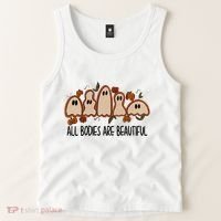 All Bodies Are Beautiful Halloween Funny Ghost Positive Tank Top thumb 2