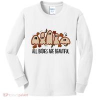 All Bodies Are Beautiful Halloween Funny Ghost Positive Kids Long Sleeve Shirt thumb 0