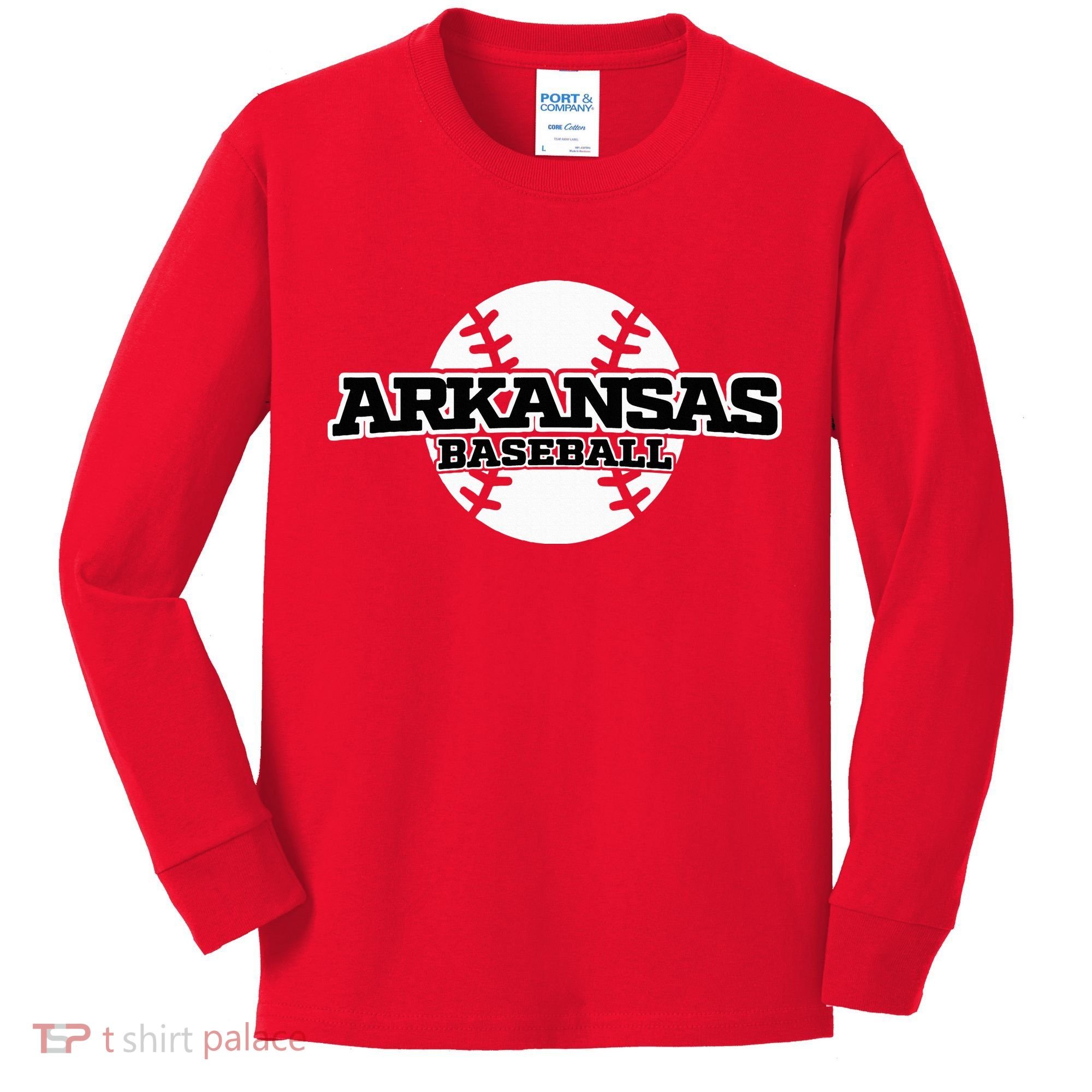 Arkansas Baseball Kids Long Sleeve Shirt