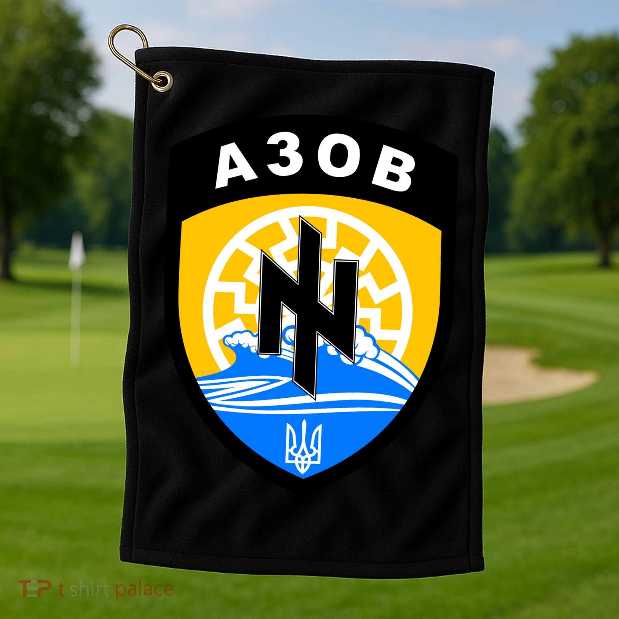 Azov Battalion A30B Shield Special Forces Ukraine Golf Towel