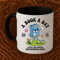 A Book A Day Keeps The Mental Breakdown Away Book Lover Coffee Mug thumb 2