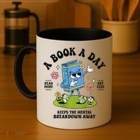 A Book A Day Keeps The Mental Breakdown Away Book Lover Coffee Mug thumb 4