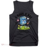 A Book A Day Keeps The Mental Breakdown Away Book Lover Tank Top thumb 0