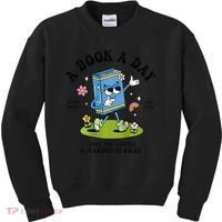 A Book A Day Keeps The Mental Breakdown Away Book Lover Kids Sweatshirt thumb 0