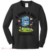 A Book A Day Keeps The Mental Breakdown Away Book Lover Kids Long Sleeve Shirt thumb 0