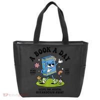 A Book A Day Keeps The Mental Breakdown Away Book Lover Tote Bag thumb 0