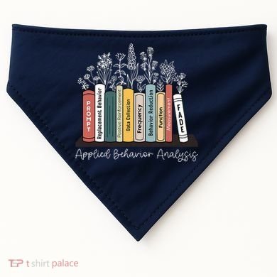 Applied Behavior Analysis Book Wildflower ABA RBT Therapist  USA-Made Doggie Bandana