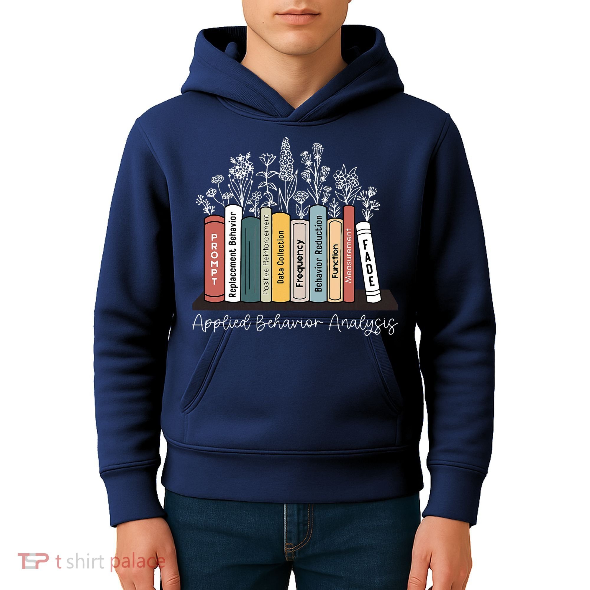 Applied Behavior Analysis Book Wildflower ABA RBT Therapist  Kids Hoodie