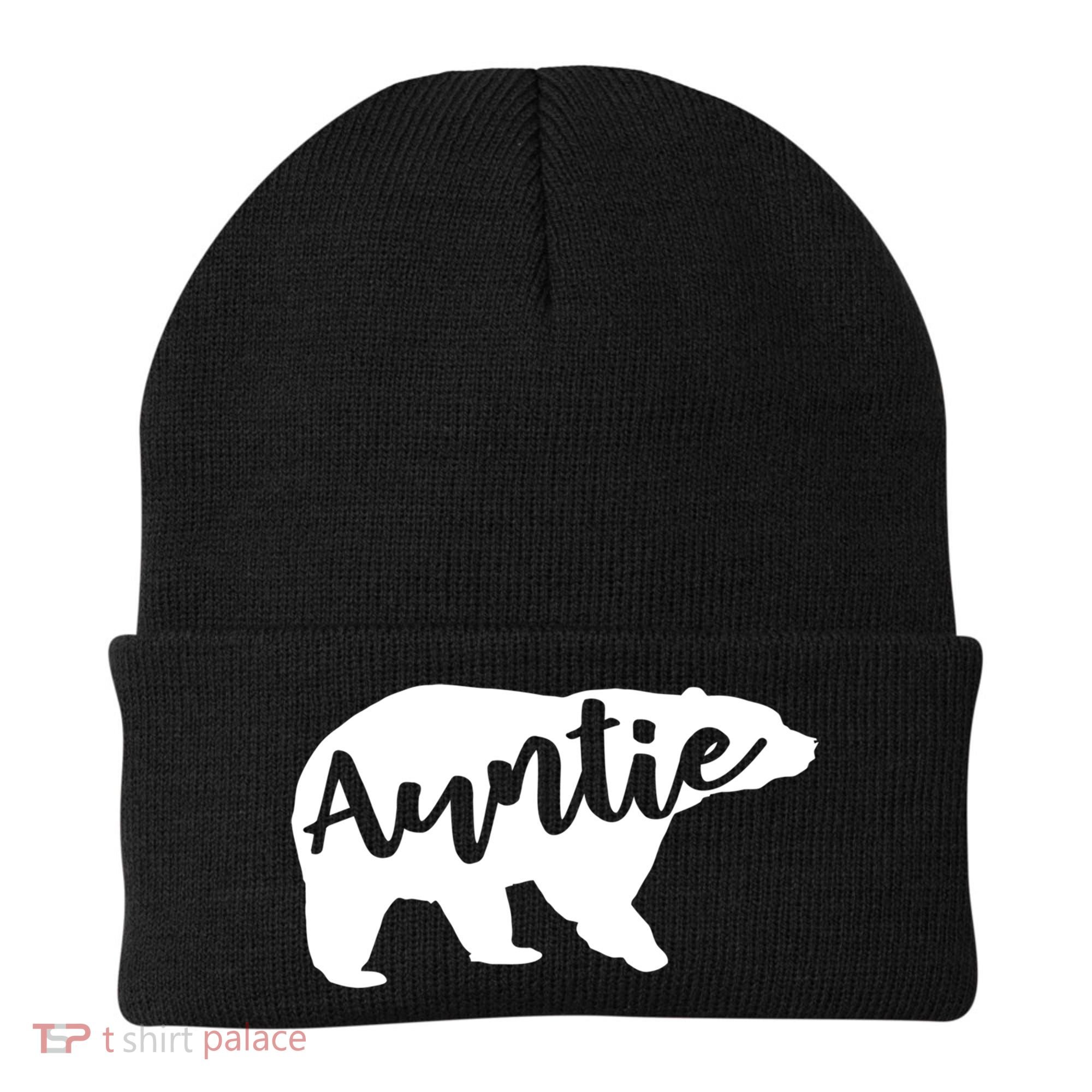 Auntie Bear Aunt Life Camping Cool Gift Beanie