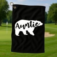 Auntie Bear Aunt Life Camping Cool Gift Golf Towel thumb 1