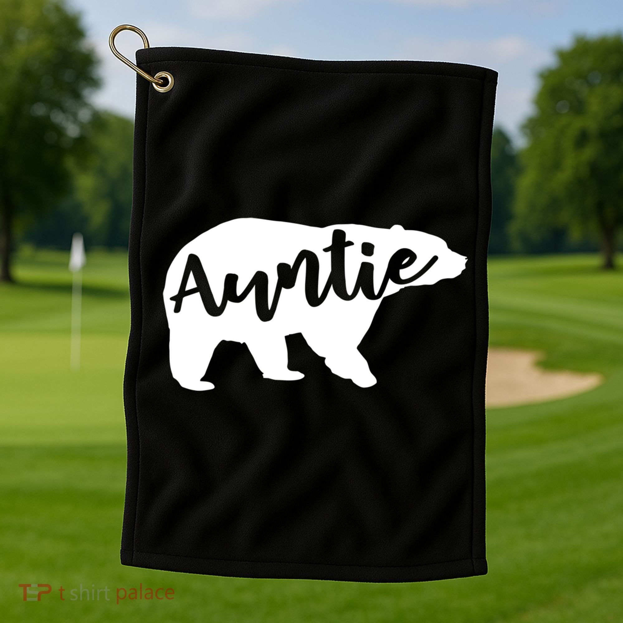 Auntie Bear Aunt Life Camping Cool Gift Golf Towel