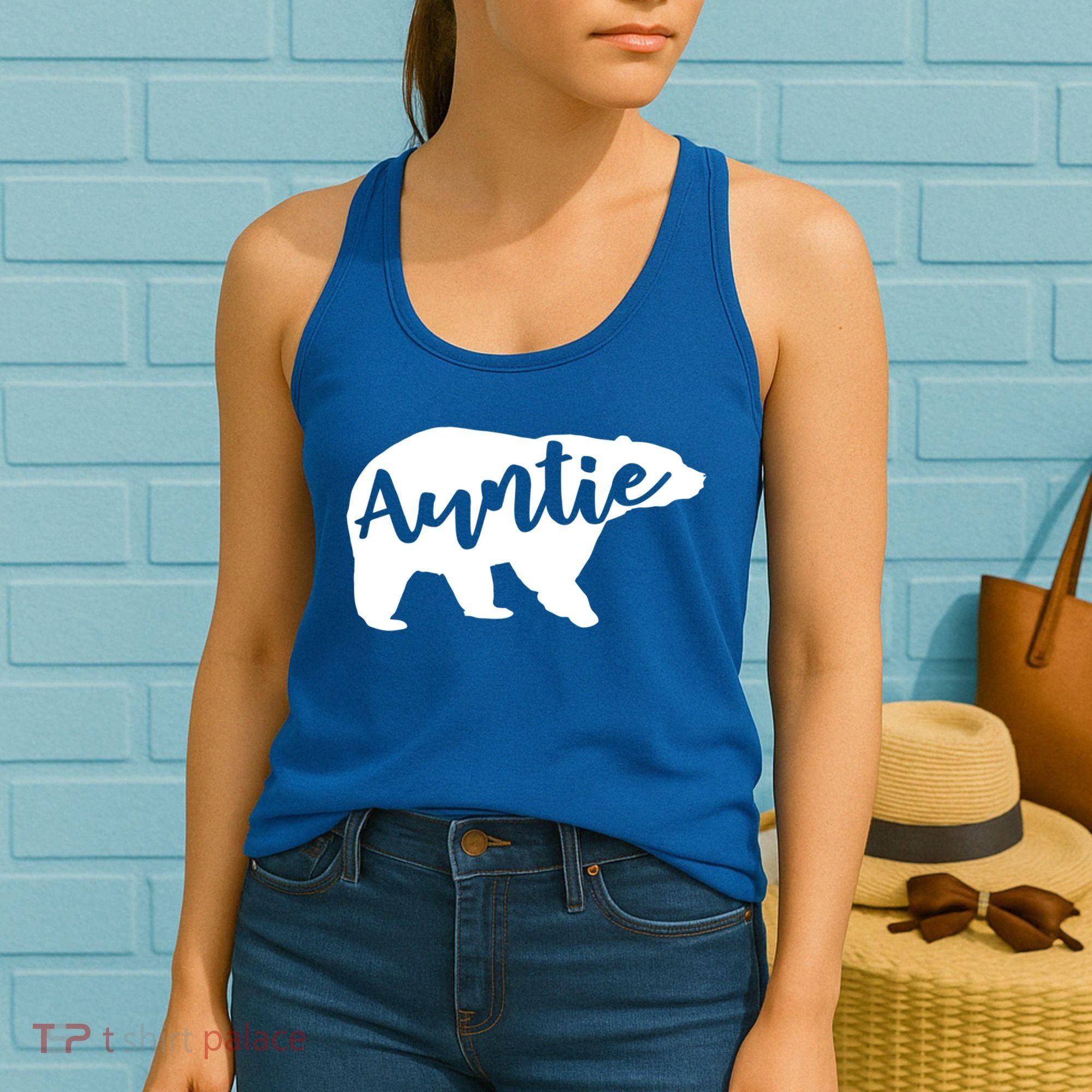 Auntie Bear Aunt Life Camping Cool Gift Women's Tank Top