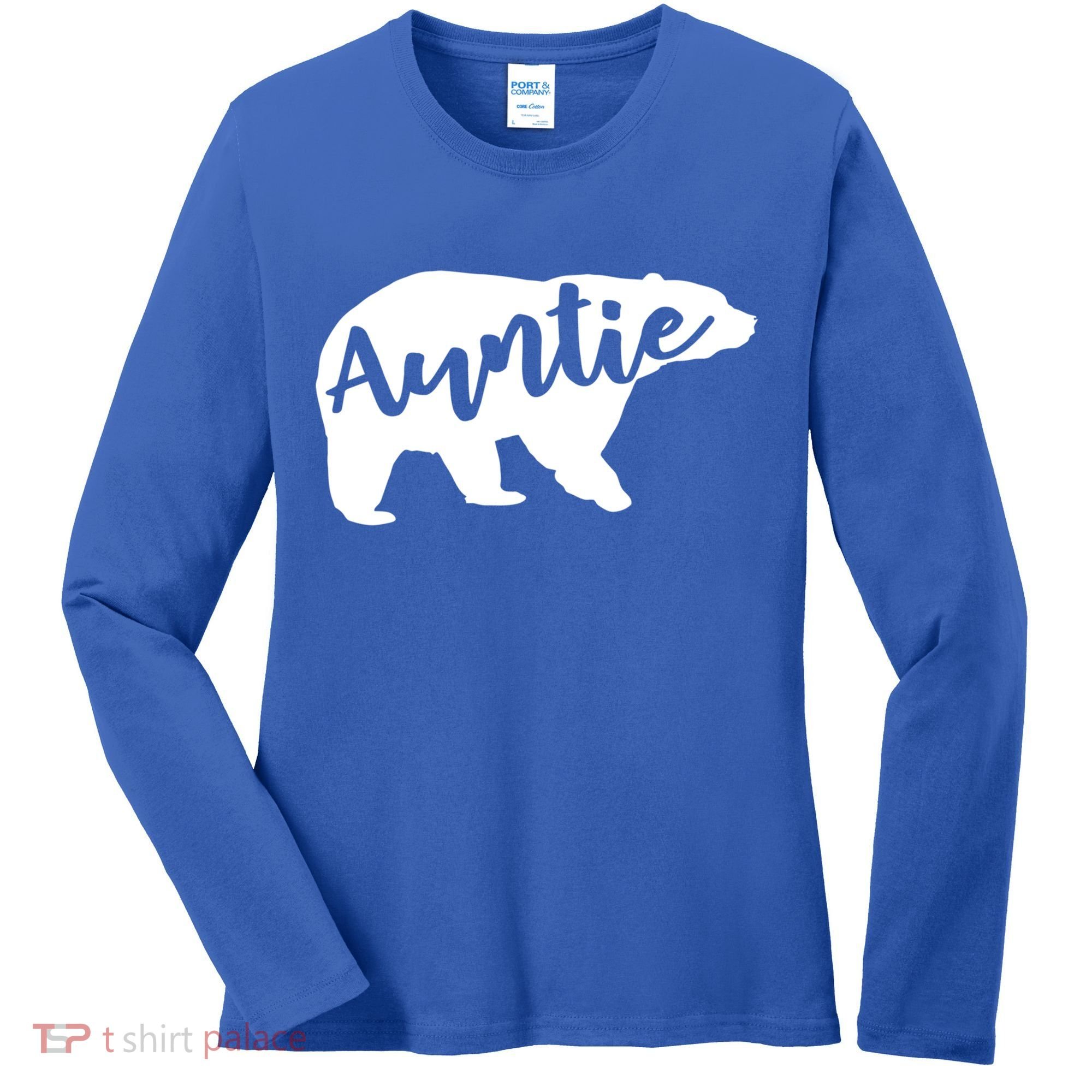 Auntie Bear Aunt Life Camping Cool Gift Women's Long Sleeve Shirt