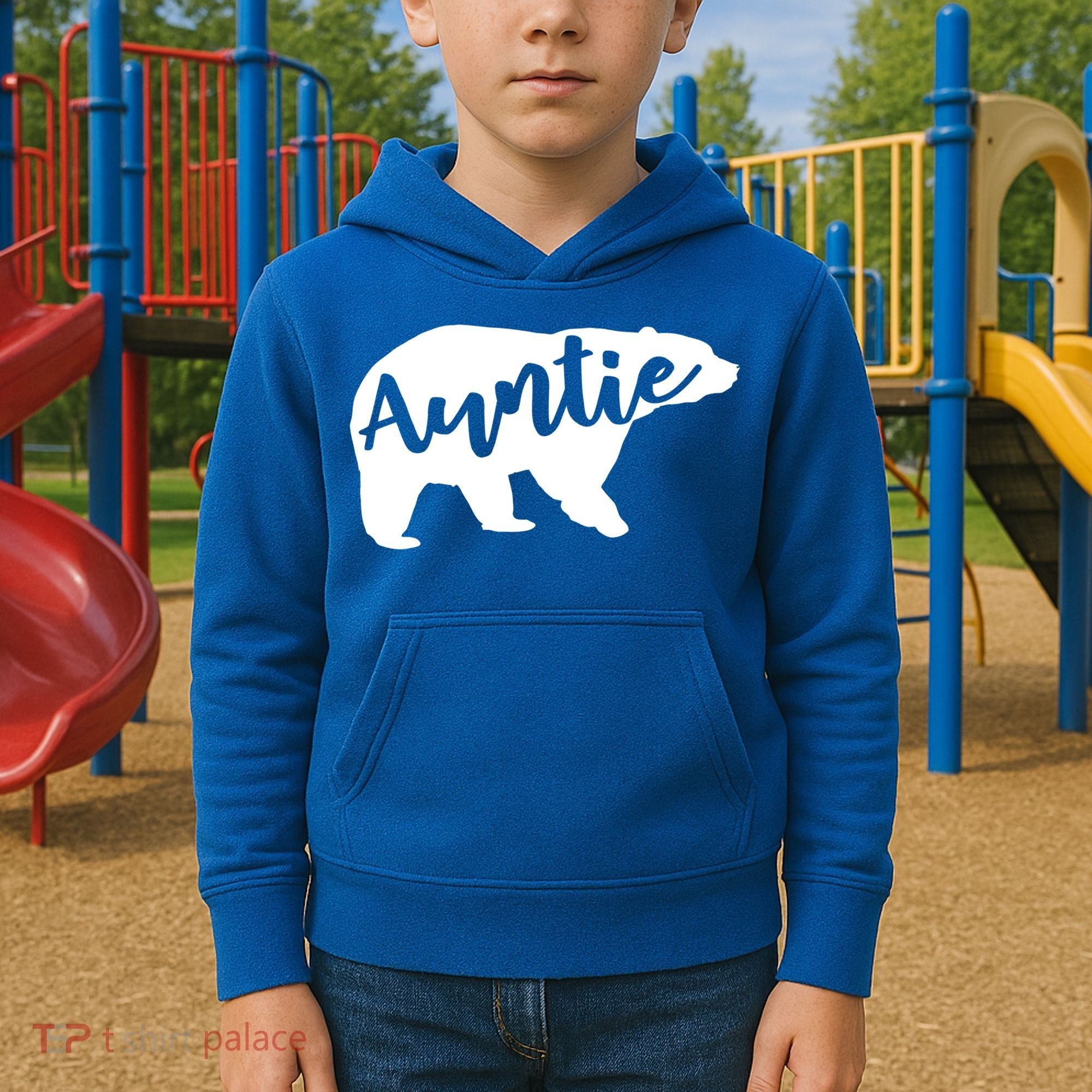 Auntie Bear Aunt Life Camping Cool Gift Kids Hoodie