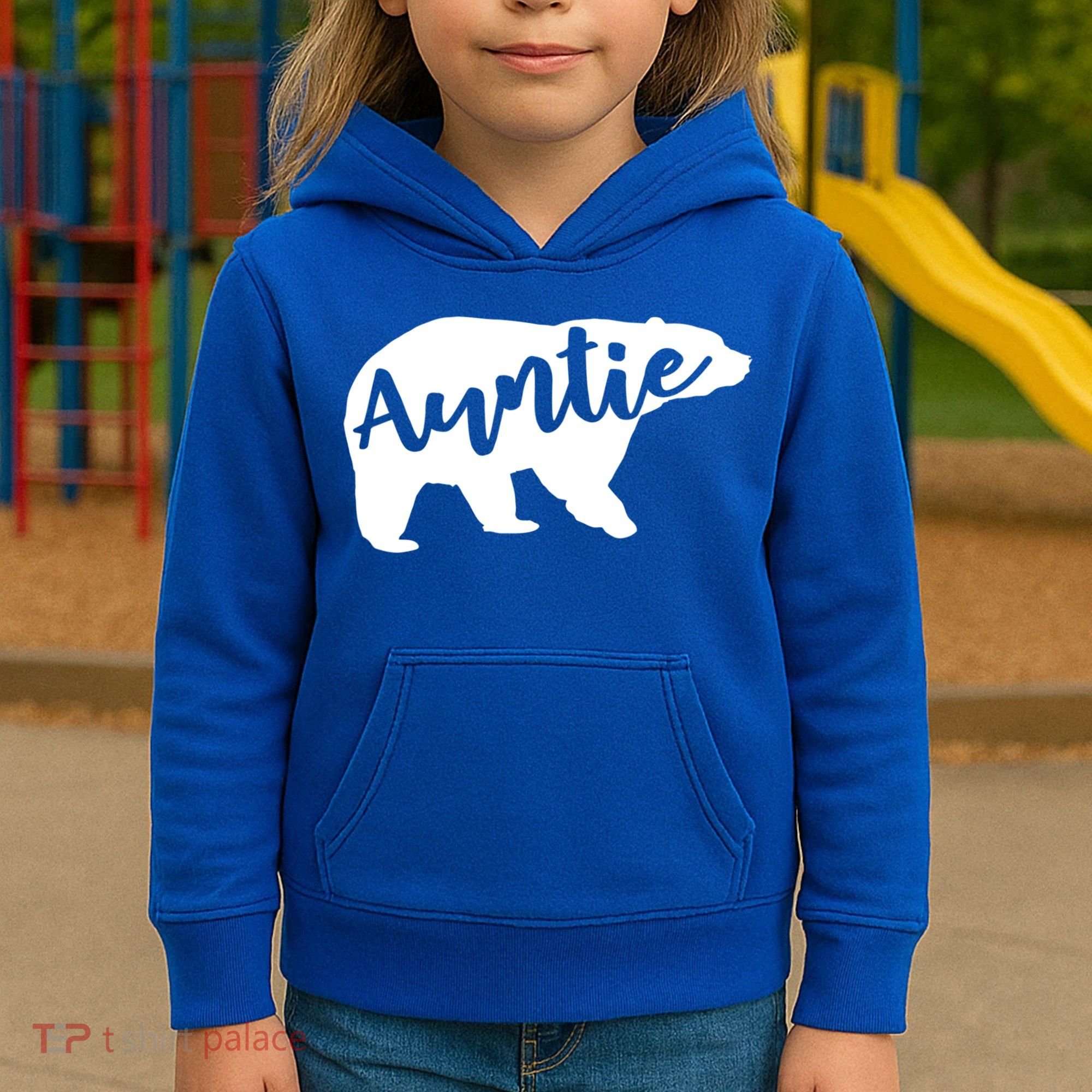Auntie Bear Aunt Life Camping Cool Gift Kids Hoodie