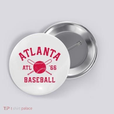 Atlanta Baseball ATL Vintage Brave Retro Button