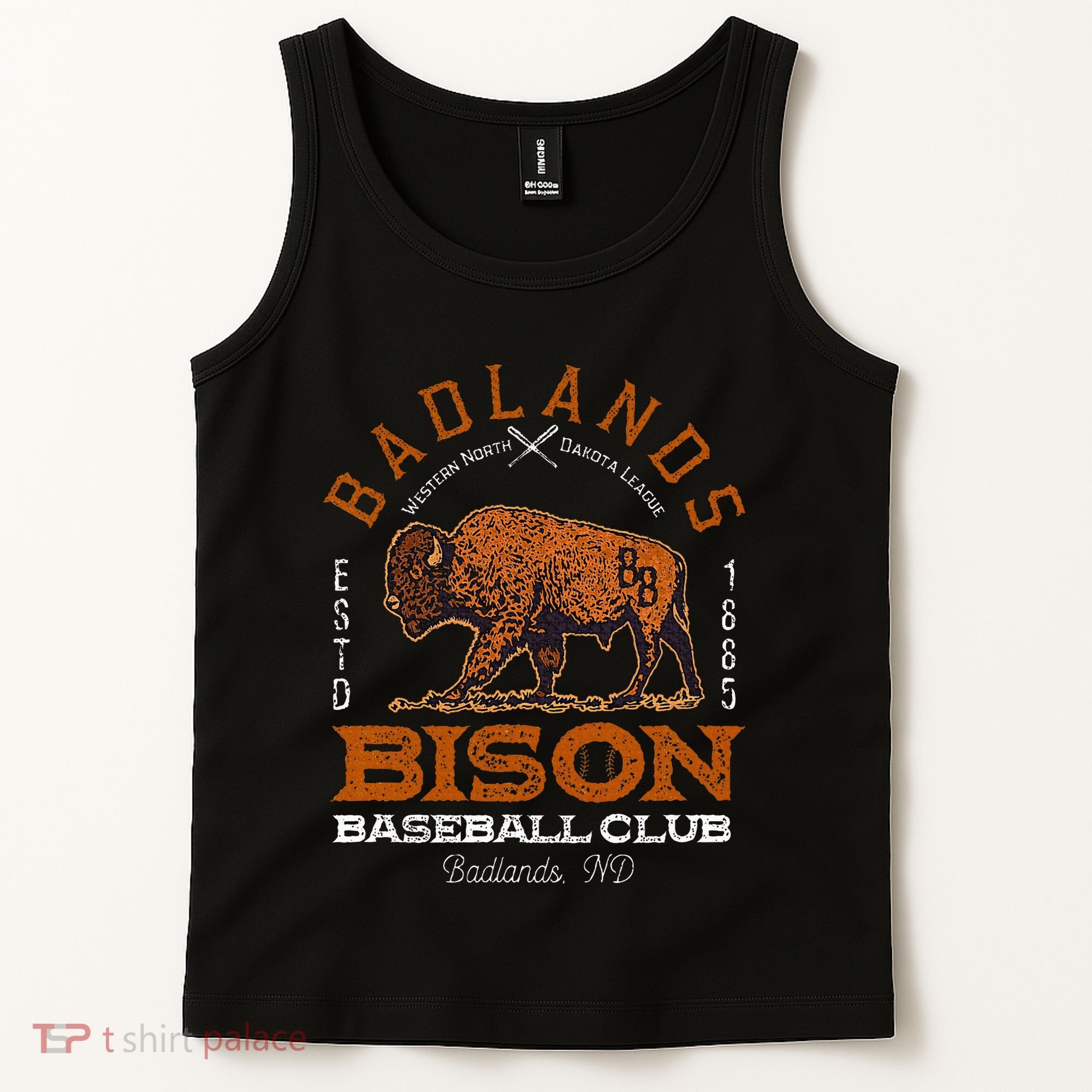 American Bison Baseball Retro Minor League Baseball Team Tank Top